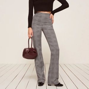 Reformation Cara Pant - Black Check (wide leg)